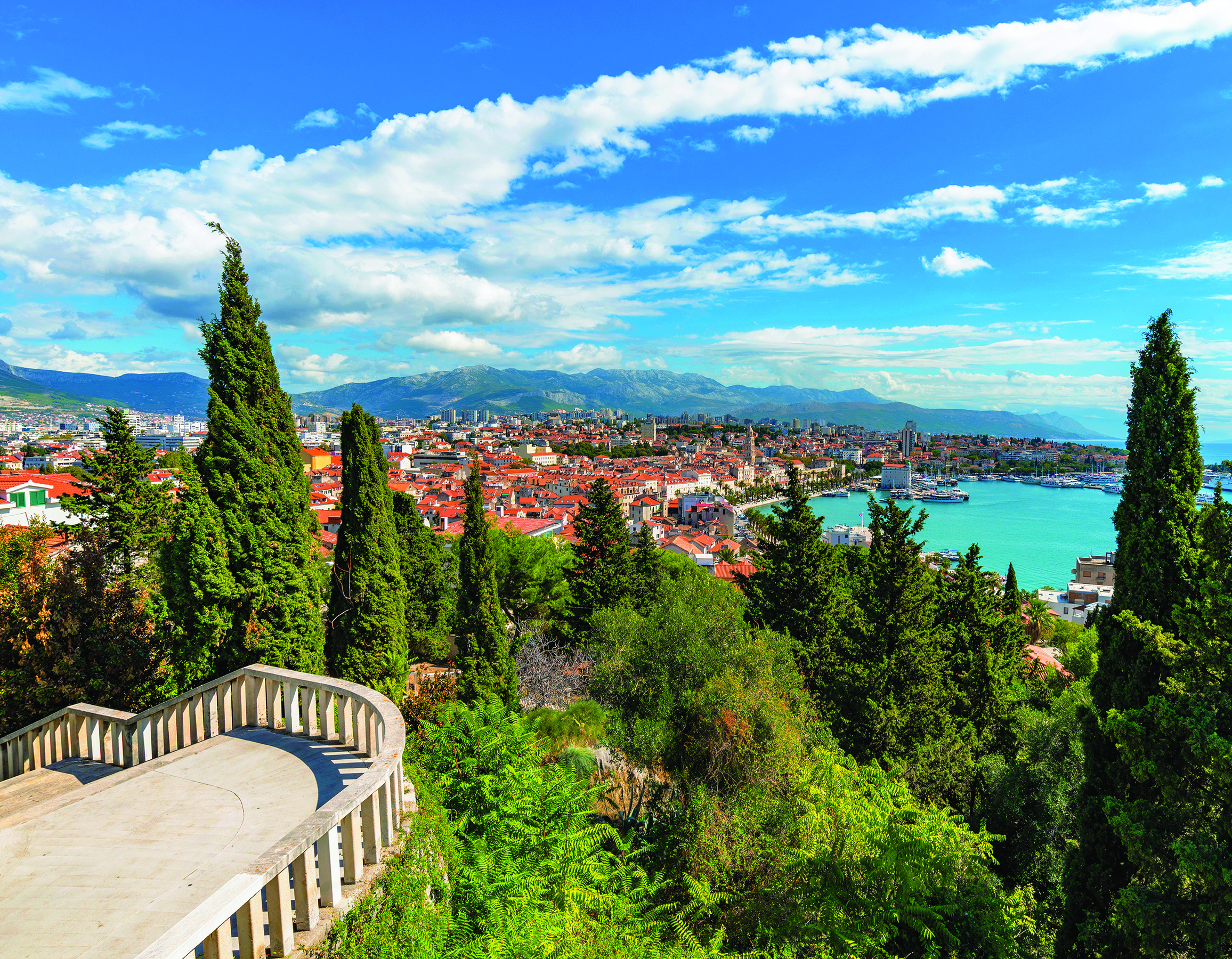 Photograph from hill top overlooking Split, Croatia.